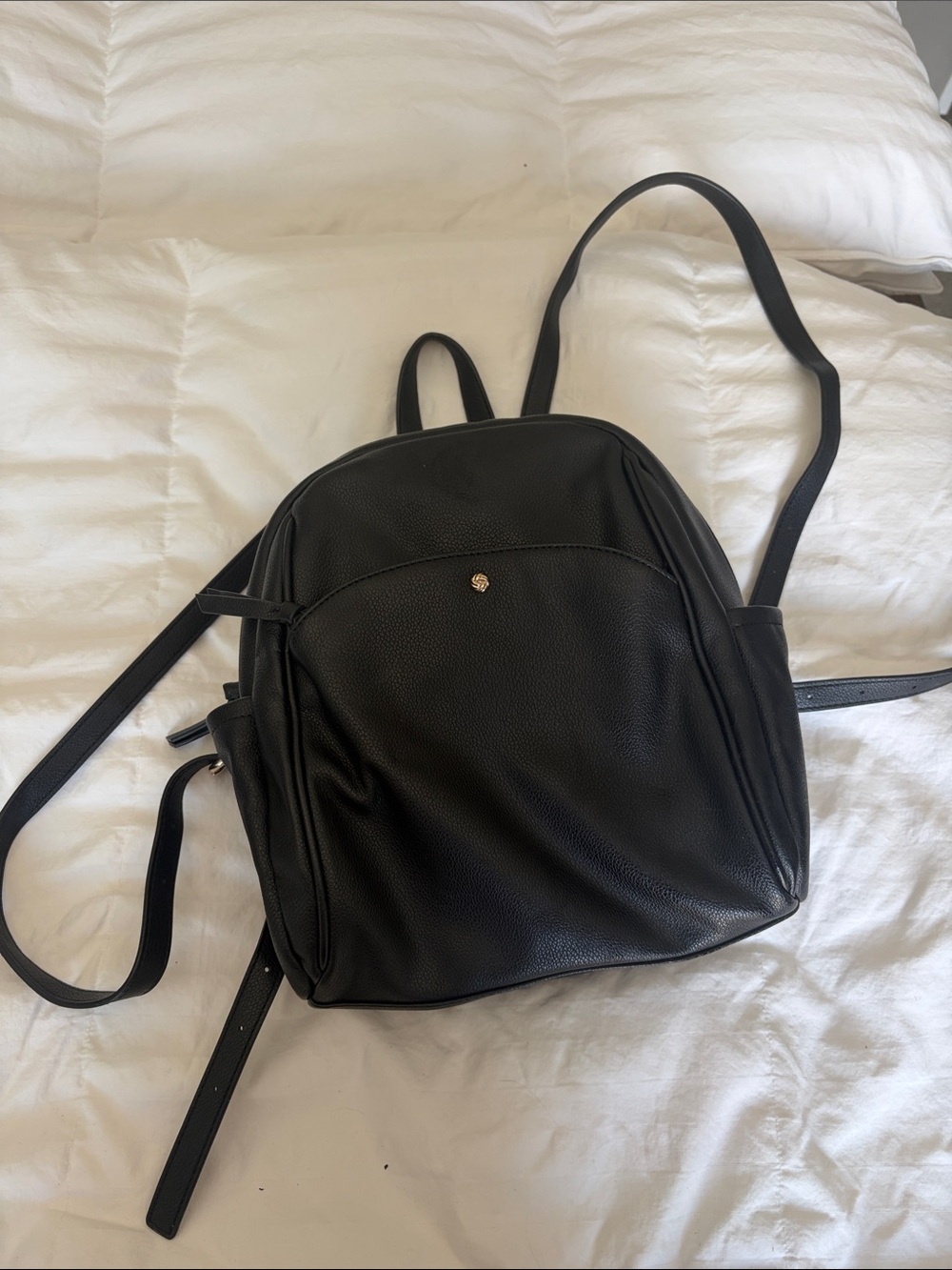 LC Lauren Conrad Black Pebbled Faux Leather Backpack
